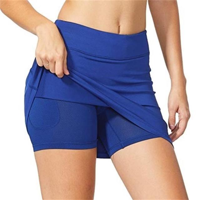 High Waist Yoga Shorts Sports Women Slim Short Skirt Fitness Yoga Short Summer Running Tennis Legging Pocket Workout Gym Shorts voguable