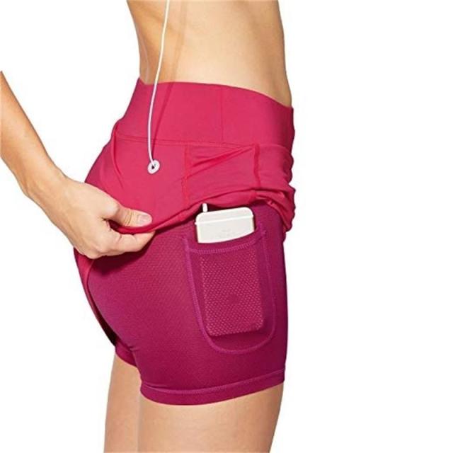 High Waist Yoga Shorts Sports Women Slim Short Skirt Fitness Yoga Short Summer Running Tennis Legging Pocket Workout Gym Shorts voguable