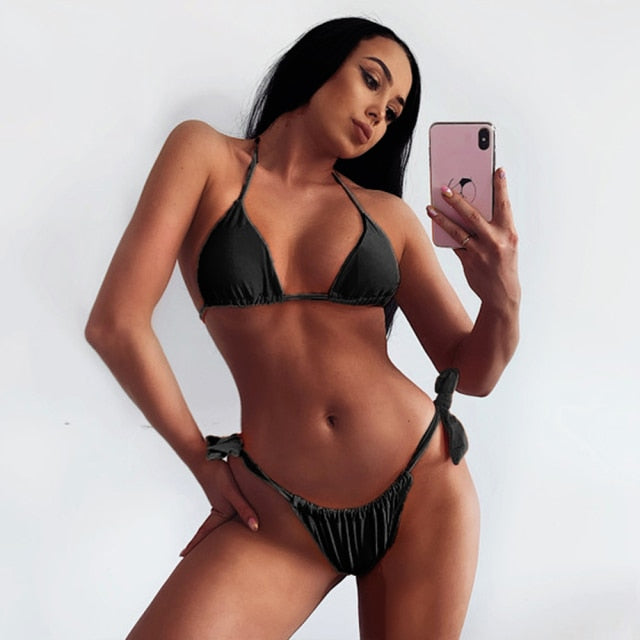 Voguable Sexy Two Piece Bikini 2021 Swimsuit Women Swimwear Push Up Black Vintage Biquini Drop Shipping Bathing Suit Brazilian Bikinis voguable