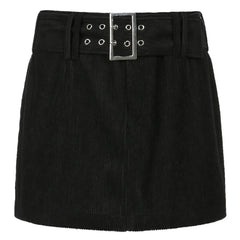 Rockmore Women'S Jeans Skirt Y2K Belt Mini Denim Skirt Korean Low Waist Straight Short Skirt Summer Harajuku Sexy Vintage 2021 voguable