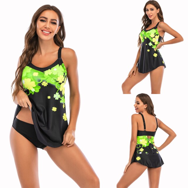 Voguable Multicolor Women Print One-piece Swimsuits Bandage High Cut Backless Swimwear Bathing Suit Retro Beach Monokini Plus Size XXXXXL voguable