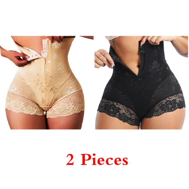 GUUDIA Shaper Panties Sexy Lace Shapers Body Shaper with Zipper Double Control Panties Women Shapewear Sexy Lace Waist Trainer voguable