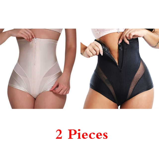 GUUDIA Shaper Panties Sexy Lace Shapers Body Shaper with Zipper Double Control Panties Women Shapewear Sexy Lace Waist Trainer voguable