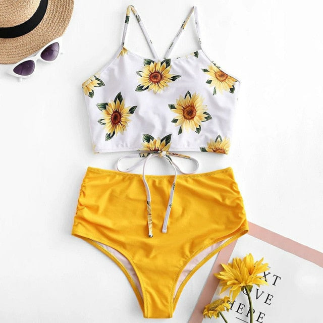 High Waisted Swimsuit Bikini 2021 Push Up Swimwear Women Sexy Bathing Suit Female Vest Bikini Set Leopard Swim Suit Beachwear voguable