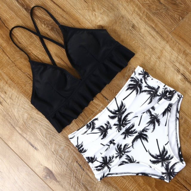 High Waisted Swimsuit Bikini 2021 Push Up Swimwear Women Sexy Bathing Suit Female Vest Bikini Set Leopard Swim Suit Beachwear voguable