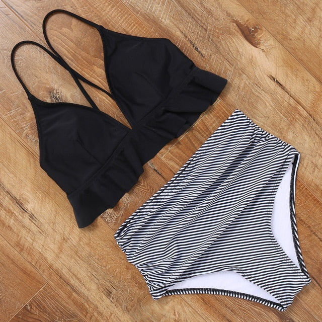High Waisted Swimsuit Bikini 2021 Push Up Swimwear Women Sexy Bathing Suit Female Vest Bikini Set Leopard Swim Suit Beachwear voguable