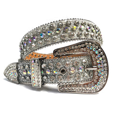 Fashion Luxury Strap Diamond Belt Western Crystal Studded Belt Cowgirl Cowboy Rhinestone Belt For Women Men Jean Cinto De Strass voguable