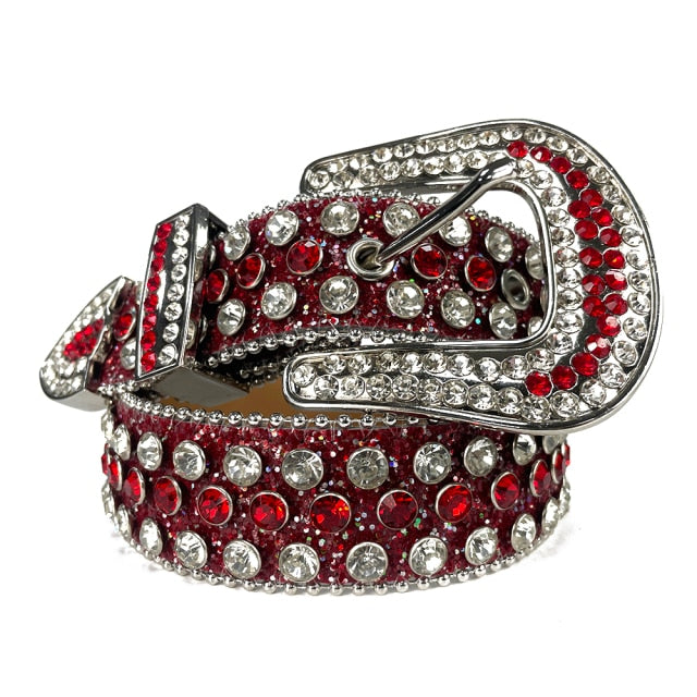 Fashion Luxury Strap Diamond Belt Western Crystal Studded Belt Cowgirl Cowboy Rhinestone Belt For Women Men Jean Cinto De Strass voguable