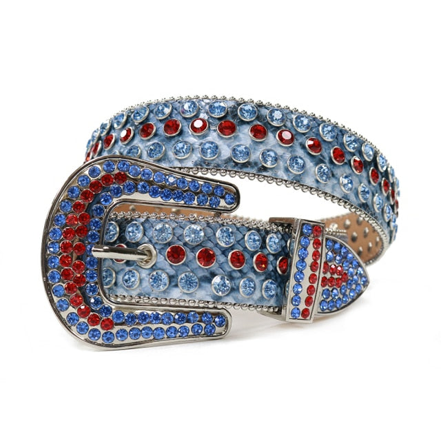 Fashion Luxury Strap Diamond Belt Western Crystal Studded Belt Cowgirl Cowboy Rhinestone Belt For Women Men Jean Cinto De Strass voguable