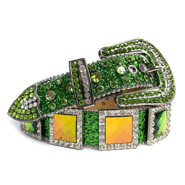 Fashion Luxury Strap Diamond Belt Western Crystal Studded Belt Cowgirl Cowboy Rhinestone Belt For Women Men Jean Cinto De Strass voguable