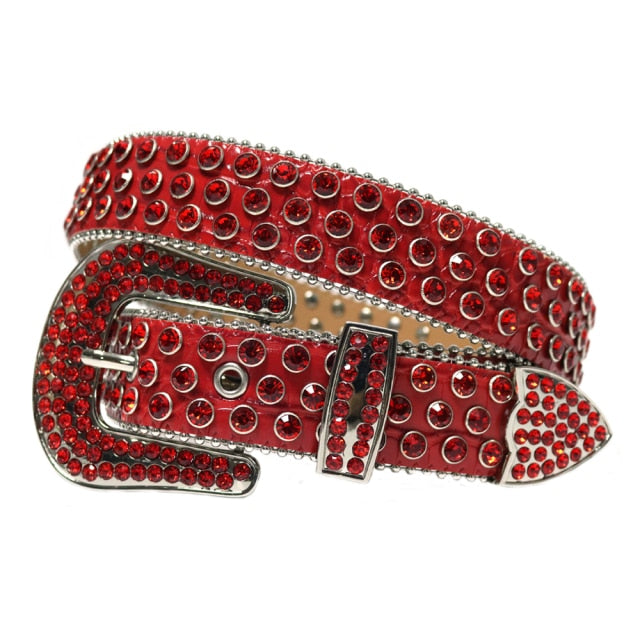 Fashion Luxury Strap Diamond Belt Western Crystal Studded Belt Cowgirl Cowboy Rhinestone Belt For Women Men Jean Cinto De Strass voguable