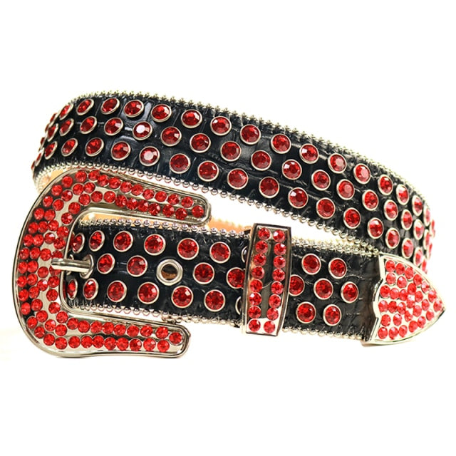 Fashion Luxury Strap Diamond Belt Western Crystal Studded Belt Cowgirl Cowboy Rhinestone Belt For Women Men Jean Cinto De Strass voguable