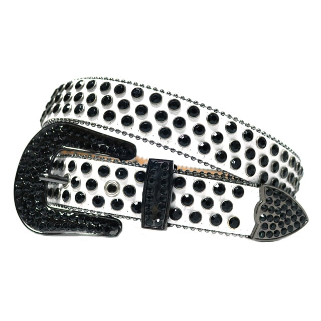 Fashion Luxury Strap Diamond Belt Western Crystal Studded Belt Cowgirl Cowboy Rhinestone Belt For Women Men Jean Cinto De Strass voguable