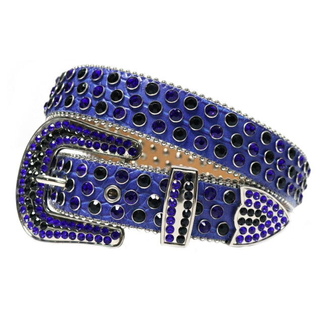 Fashion Luxury Strap Diamond Belt Western Crystal Studded Belt Cowgirl Cowboy Rhinestone Belt For Women Men Jean Cinto De Strass voguable