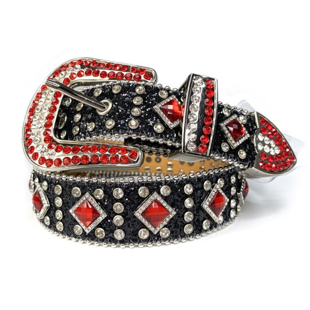 Fashion Luxury Strap Diamond Belt Western Crystal Studded Belt Cowgirl Cowboy Rhinestone Belt For Women Men Jean Cinto De Strass voguable