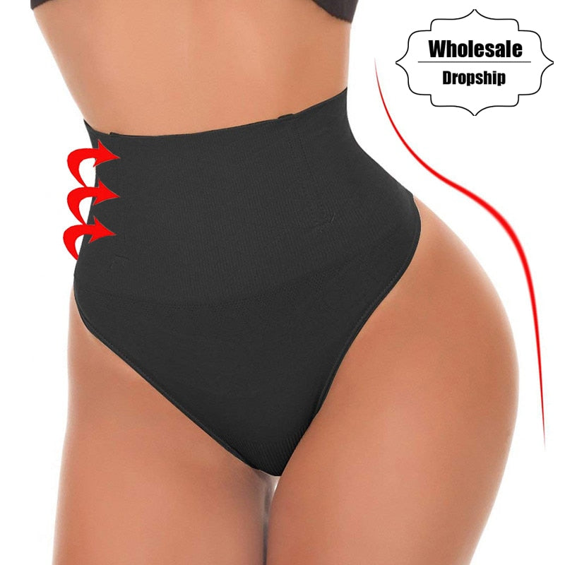 NINGMI Sexy Thong Shapewear Butt Lifter Women High Waist Trainer Tummy Control Panties Knicker Slimming Underwear Cincher Girdle voguable