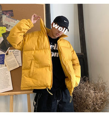 Voguable Men Harajuku Colorful Bubble Coat Winter Jacket 2021 Mens Streetwear Hip Hop Parka Korean Black Clothes Puffer Jackets voguable