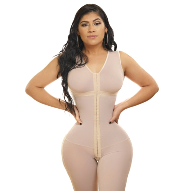 Women Postoperative Shapewear Corset Solid Color New Breasted One-piece High Compression Bra Waist Trainer Modeling Strap voguable