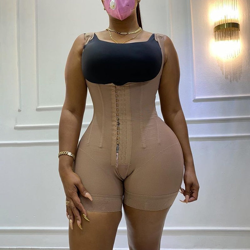 Women's corset Bodyshaper High Compression Garment Abdomen Control Double Bodysuit Waist Trainer Open Bust Fajas voguable