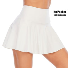 Voguable Cloud Hide Tennis Skirts Women Sports Golf Pleated Skirt Fitness Shorts High Waist Athletic Quick Dry Running  Short Sport Skort voguable