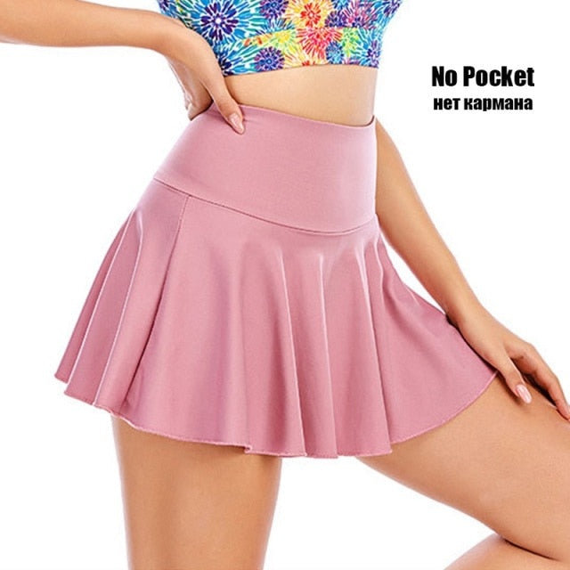Voguable Cloud Hide Tennis Skirts Women Sports Golf Pleated Skirt Fitness Shorts High Waist Athletic Quick Dry Running  Short Sport Skort voguable