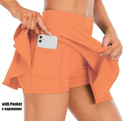 Voguable Cloud Hide Tennis Skirts Women Sports Golf Pleated Skirt Fitness Shorts High Waist Athletic Quick Dry Running  Short Sport Skort voguable