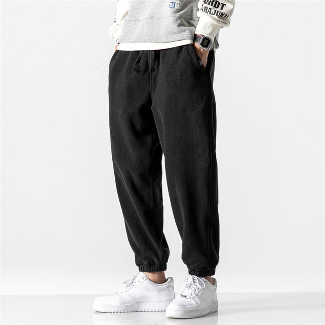 Voguable  New Loose Jogging Pants Men 2020 New Fashion Fleece Autumn Winter Warm Sweatpants Male Outdoor Straight Trousers Pantalon Hommes voguable