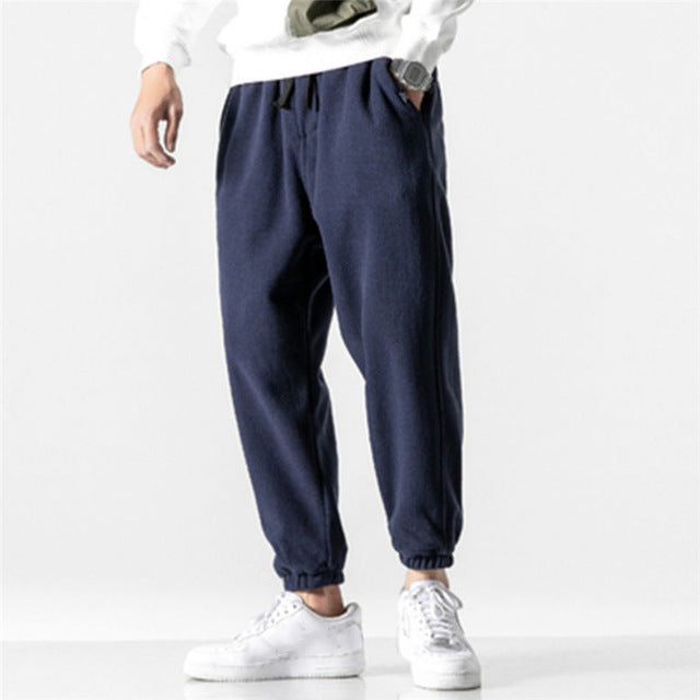 Voguable  New Loose Jogging Pants Men 2020 New Fashion Fleece Autumn Winter Warm Sweatpants Male Outdoor Straight Trousers Pantalon Hommes voguable