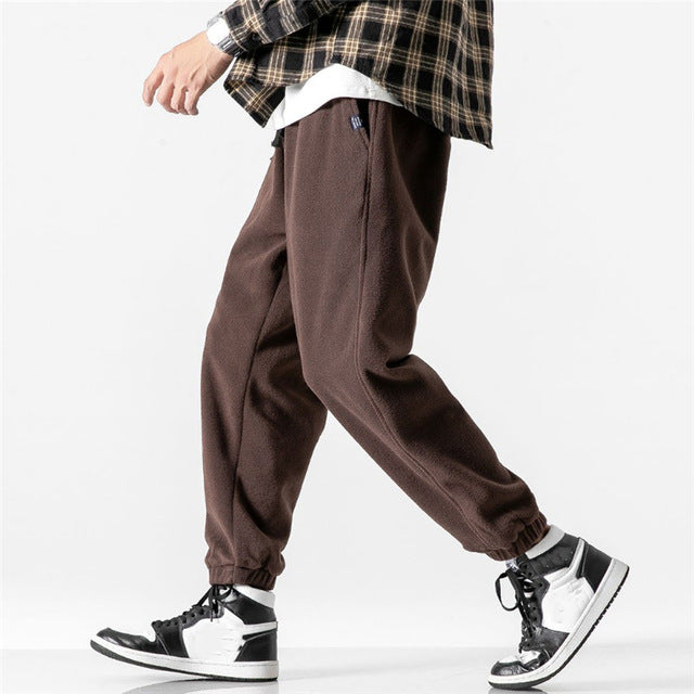 Voguable  New Loose Jogging Pants Men 2020 New Fashion Fleece Autumn Winter Warm Sweatpants Male Outdoor Straight Trousers Pantalon Hommes voguable