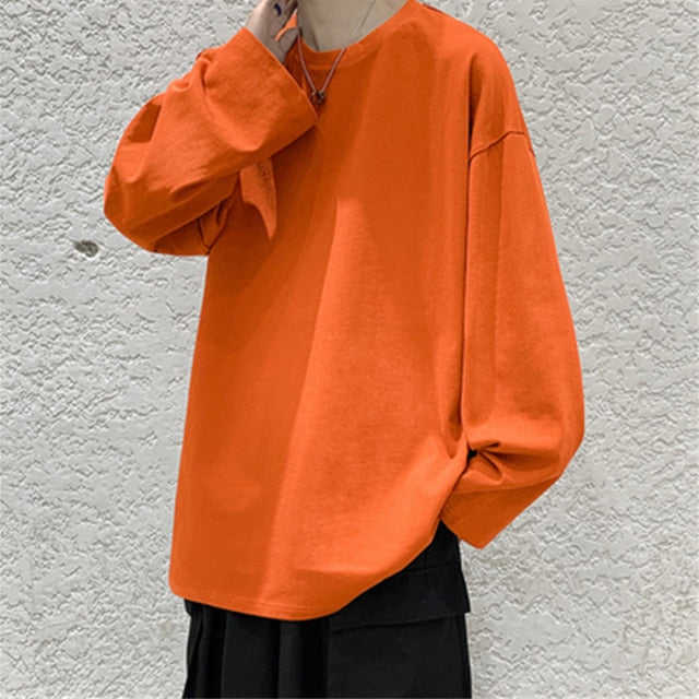 Voguable 100%Cotton KB 2022 200G THICK Men's T-shirt Short-sleeve Man T shirt Long sleeves Pure Color Men t shirt T-shirts For Male Tops voguable