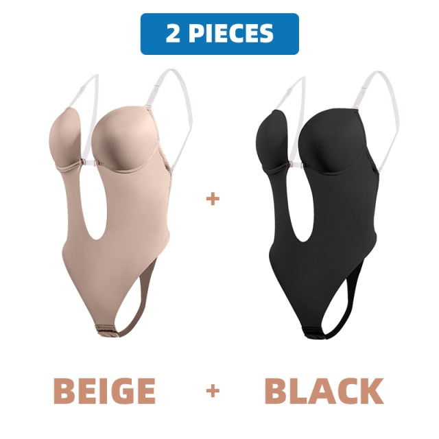 Corset Women Full Body Shaper Slimming Bodysuit Women Deep V-Neck Waist Trainer Push Up Wedding Party Underwear Sexy Shapewear voguable