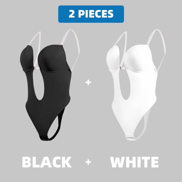 Corset Women Full Body Shaper Slimming Bodysuit Women Deep V-Neck Waist Trainer Push Up Wedding Party Underwear Sexy Shapewear voguable