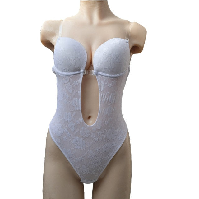 Corset Women Full Body Shaper Slimming Bodysuit Women Deep V-Neck Waist Trainer Push Up Wedding Party Underwear Sexy Shapewear voguable
