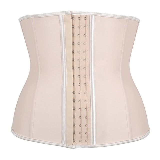 Latex Waist Trainer Body Shaper Corset Women Binders Zipper Steel Boned Slimming Sheath Belly Modeling Strap Colombian Girdles voguable