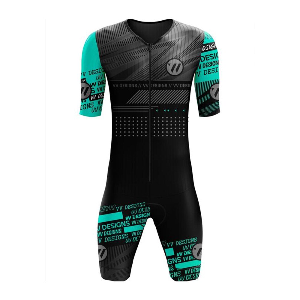 Men Vv Sports Designs Triathlon Power Blue Trisuit Cycling Kits Swimming Sportswear Bicycle Skinsuit Ciclismo Aero Thin Pad Sets voguable