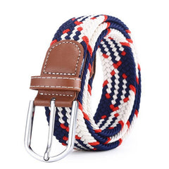ZLD 60 Colors Female Casual Knitted Pin Buckle Men Belt Woven Canvas Elastic Expandable Braided Stretch Belts For Women Jeans voguable