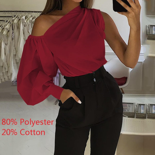 21 Colors Celmia Women Autumn Long Sleeve Shirt 2021 Sexy Off Shoulder Solid Fashion Blouses Casual Tops Elegant Blusas Feminina voguable