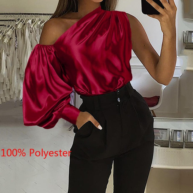 21 Colors Celmia Women Autumn Long Sleeve Shirt 2021 Sexy Off Shoulder Solid Fashion Blouses Casual Tops Elegant Blusas Feminina voguable