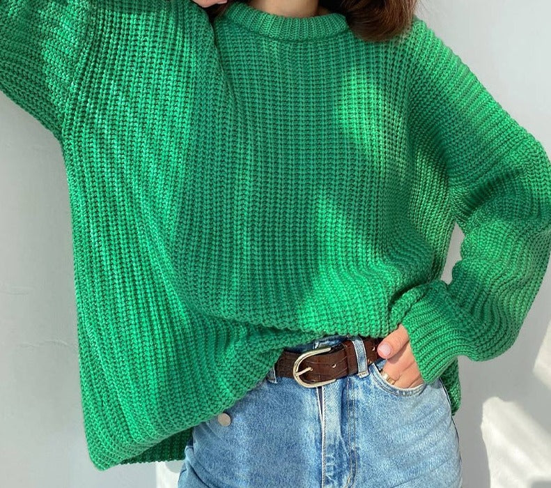 Women's Knitted Thicken Pullovers Sweater Autumn Winter Oversize Long Sleeve Casual Loose Sweaters Female Solid 2021 Ladies Top voguable