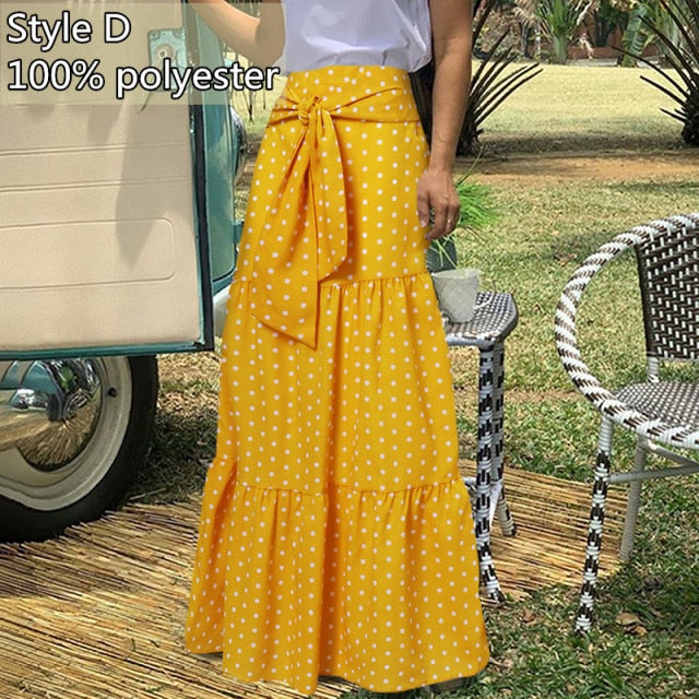 Voguable Long Skirts Women 2022 Autumn Celmia Vintage High-Waist Female Skirts Casual Plaid Check Loose Printed Belted Pleated Maxi Skirt voguable