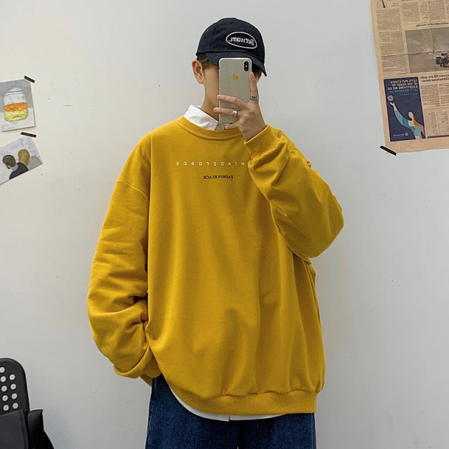 Voguable Graphic Printed Men's Black Sweatshirts 2021 Autumn Men Casual O-neck Pullovers Hoodies Korean Man Sweatshirts Tops voguable