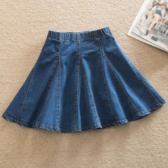 Denim Skirt With Ruffles 6XL 7XL Harajuku Y2K Jeans Skater Woman High Waist Bottom Female Casual Pleated Micro Mini Short Jurken voguable