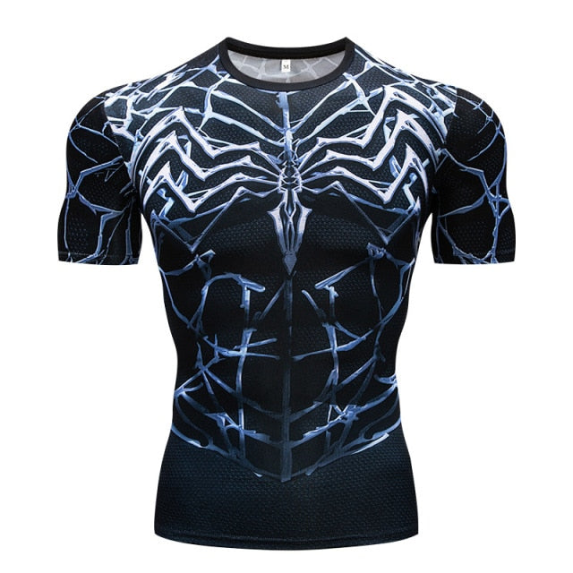 Voguable Compression Running T-shirt Men Printing Short Sleeve Sport Acitve Wear for Male Gym Clothing Fitness Bodybuilding Workout Tops voguable