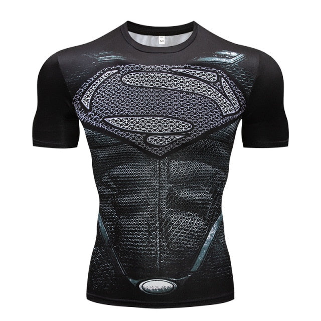 Voguable Compression Running T-shirt Men Printing Short Sleeve Sport Acitve Wear for Male Gym Clothing Fitness Bodybuilding Workout Tops voguable