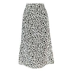 Summer women vintage elegant beach midi boho skirt 2021 Women Leopard print split sexy zip skirts womens Casual skirts female voguable