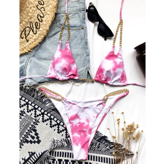 Voguable  bikini set Halter swimwear women 2022 Hollow out swimsuit female bathers two piece High cut bathing suit biquini New voguable