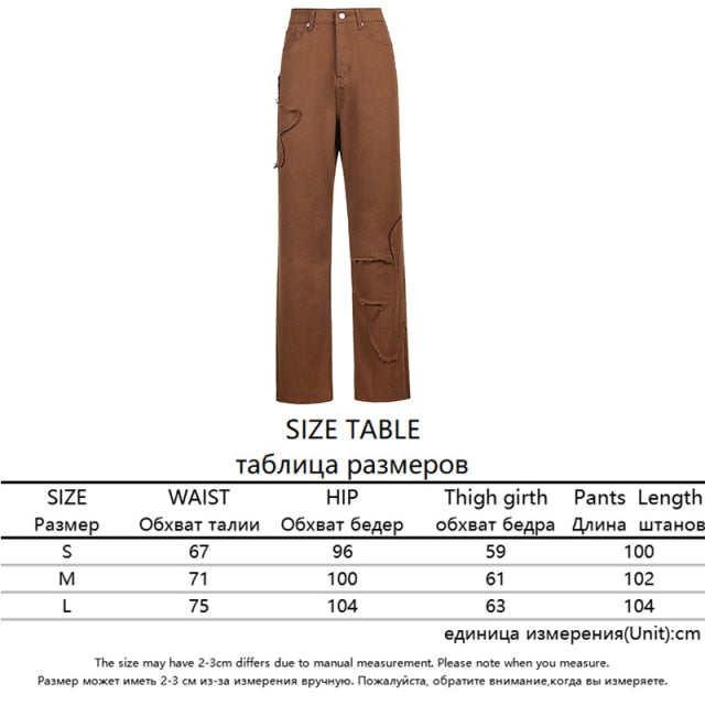 Vintage Baggy Brown Jeans Women Streetwear Loose High Waist Trousers Harajuku Fashion Cotton Denim Sweatpants Cuteandpsycho voguable