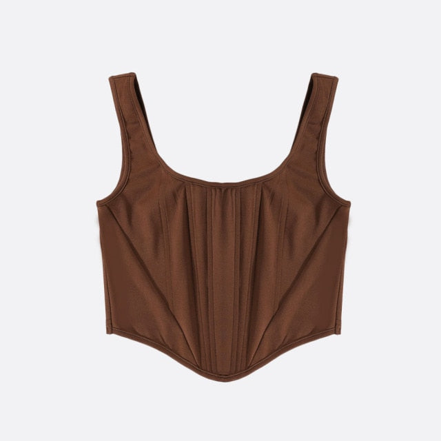 High Quality Corset Top Y2k Women 2021 New Arrivals Lined House of Cb Top Bone Sexy Top Coffee Female Crop Top For Party Club voguable