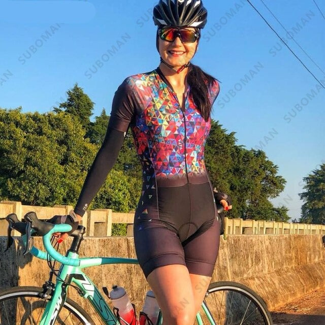 suboman women's Cycling One-piece Suit Jumpsuit Sports Style short-sleeved Sportswear Fashion Tight Riding Jumpsuit Shorts 2021 voguable