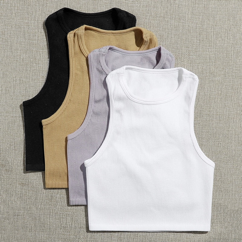 4pcs Women's Rib-knit Tube Top Seamless Fitness Crop Top Vest Tank Tops Gym Workout Sports Bra Running Training Tops for Girls voguable